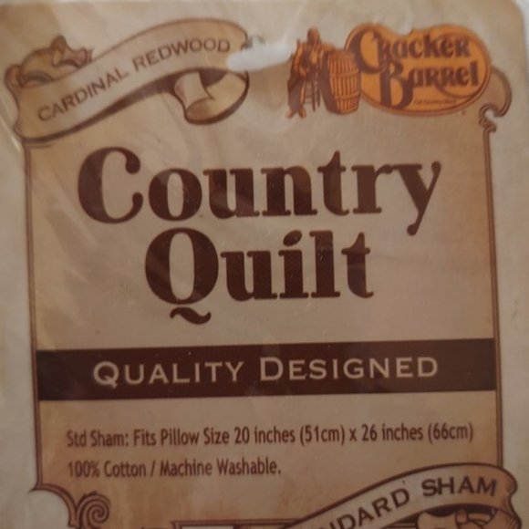 SOLDCracker Barrel Vtg Cardinal Redwood King Quilt 2 Standard Shams NWT RARE-HTF - Picture 8 of 11